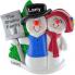 Top Hat Snow Family with Tree for 2 Christmas Ornament Personalized by Russell Rhodes