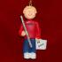 Flute Virtuoso, Male Blonde Hair Christmas Ornament Personalized by Russell Rhodes