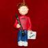 Clarinet Virtuoso, Male Brown Hair Christmas Ornament Personalized by Russell Rhodes