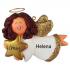 Angel with Star Female Brown Hair Christmas Ornament Personalized by RussellRhodes.com