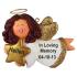 Memorial Angel Female Brunette Christmas Ornament Personalized by Russell Rhodes