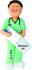 Nurse Graduate in Scrubs Male Brunette Christmas Ornament Personalized by Russell Rhodes