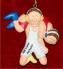MVP Wrestler Brunette Male Christmas Ornament Personalized by Russell Rhodes