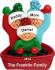 Adventures in Sledding Family of 3 Christmas Ornament Personalized by Russell Rhodes