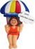 Parasailing Female Brunette Christmas Ornament Personalized by RussellRhodes.com