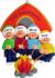Camping Out Family of Four Christmas Ornament Personalized by Russell Rhodes