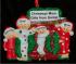 Our Warm Fireplace Together Family of 4 Christmas Ornament Personalized by Russell Rhodes