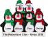 Holiday Fun 6 Penguins Christmas Ornament Personalized by Russell Rhodes