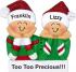 Too Cute 2 Grandkids Christmas Ornament Personalized by Russell Rhodes