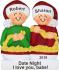 Stringing Popcorn Couple Christmas Ornament Personalized by Russell Rhodes