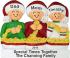 Stringing Popcorn Family of 3 Christmas Ornament Personalized by Russell Rhodes