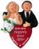 Happily Ever After Married Bride Blond Groom Brunette Christmas Ornament Personalized by Russell Rhodes