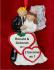 Our Wedding Male Blond Female Brunette Christmas Ornament Personalized by RussellRhodes.com