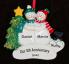 Personalized Lucky Couple with Black Dog 5th Anniversary (or any number) Christmas Ornament by Russell Rhodes