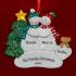 Snow Couple Together + Tan Dog Christmas Ornament Personalized by Russell Rhodes