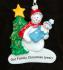 Single Parent with Baby in Blue Christmas Ornament Personalized by Russell Rhodes