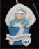 Baby Swaddled in Blue Christmas Ornament Personalized by Russell Rhodes