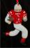 Football Male Red Shirt White Pants Christmas Ornament Personalized by Russell Rhodes