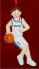 Basketball Male Brown Hair White Uniform with Blue Piping Personalized Christmas Ornament Personalized by Russell Rhodes