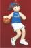 Basketball Female Brunette Blue Uniform Christmas Ornament Personalized by Russell Rhodes