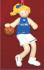 Basketball Female Blond Blue Uniform Christmas Ornament Personalized by Russell Rhodes