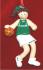Basketball Female Brunette Green Uniform Christmas Ornament Personalized by Russell Rhodes