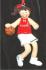 Basketball Female Brunette Red Uniform Christmas Ornament Personalized by Russell Rhodes