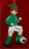 Soccer Brunette Female Green Uniform Christmas Ornament Personalized by Russell Rhodes