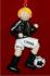 Soccer Blond Male Black Uniform Christmas Ornament Personalized by Russell Rhodes
