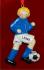 Soccer Blond Male Blue Uniform Christmas Ornament Personalized by Russell Rhodes