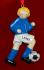 Soccer Blond Male Blue Uniform Christmas Ornament Personalized by RussellRhodes.com