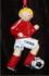 Soccer Blond Male Red Uniform Christmas Ornament Personalized by Russell Rhodes