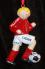 Soccer Blond Male Red Uniform Christmas Ornament Personalized by RussellRhodes.com