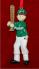 Baseball Male Green Uniform Brunette Christmas Ornament Personalized by Russell Rhodes