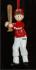 Baseball Male Red Uniform Brunette Christmas Ornament Personalized by Russell Rhodes
