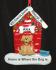 Tan Dog with Holiday Dog House Christmas Ornament Personalized by Russell Rhodes