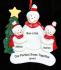 Personalized Holiday Celebrations Single SnowParent with 2 Child Christmas Ornament by Russell Rhodes