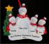 Holiday Celebrations Single SnowParent with 3 Child Christmas Ornament Personalized by Russell Rhodes