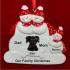 Snow Family of 3 with Black Dog Personalized Christmas Ornament Personalized by Russell Rhodes