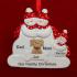 Snow Family of 3 with Tan Dog Personalized Christmas Ornament Personalized by RussellRhodes.com