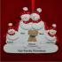 Personalized Snow Family of 4 with Tan Dog Christmas Ornament by Russell Rhodes