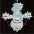 Frosty Fun Snowflakes Family of 3 Christmas Ornament Personalized by Russell Rhodes
