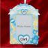 Baby's 1st Christmas Loving Hearts Photo Frame, Blue Christmas Ornament Personalized by Russell Rhodes