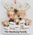 Reindeer Family of 5 Christmas Ornament Personalized by Russell Rhodes