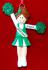Personalized Cheerleader Christmas Ornament Female Brunette Green by Russell Rhodes