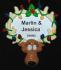 Personalized Engagement Christmas Ornament Reindeer Lit by Russell Rhodes