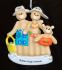 Personalized Family Christmas Ornament Beach for 3 by Russell Rhodes
